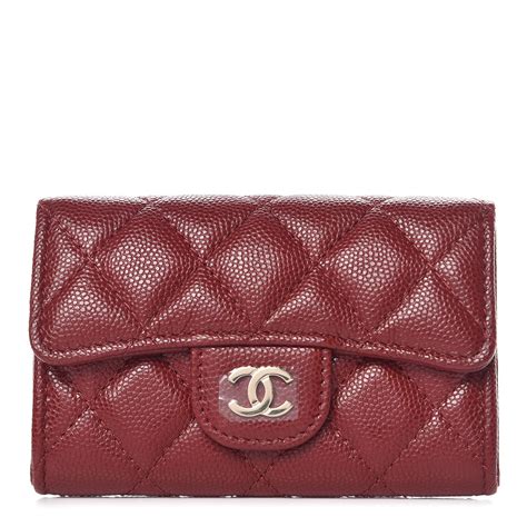 chanel burgundy card holder